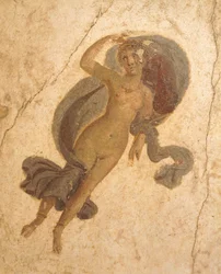 Fresko, das den Frühling darstellt, aus dem Haus der Liebenden, Pompeji, Kampanien, römische Zivilisation