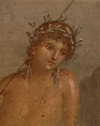 Italien, Region Kampanien, Provinz Neapel, Pompeji, Haus des Marco Lucrezio Frontone, Fresko, das Narziss am Teich darstellt