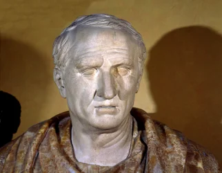 Marmorbüste Ciceros (Marcus Tullius Cicero). Römischer Politiker, Redner und Schriftsteller