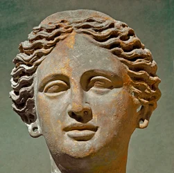 Römische Kunst: Porträt einer Frau. Terrakottaskulptur aus der Zeit der Republik. 6.-1. Jahrhundert v. Chr. Cagliari, Museo Archeologico Nazionale, Sardinien, Italien