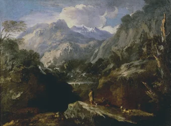 Landschaft mit Wasserfall