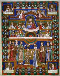 Krönung von Heinrich dem Löwen und seine Hochzeit mit Mathilde, aus dem Evangelium Heinrichs des Löwen