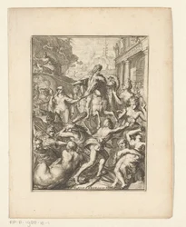 Allegorische Darstellung von Wilhelm III. zu Pferd