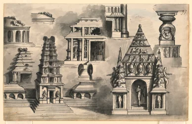 Bühnenbild, Details indischer Tempel