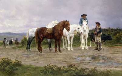 Bauernmarkt in den Pyrenäen, 1884