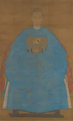 Porträt einer alten Dame, datiert xinyou 1561 oder 1621