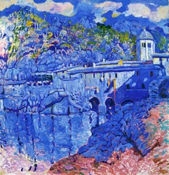 San Fructuosus, von Rubaldo Merello, Öl auf Leinwand. Italien, 20. Jahrhundert.