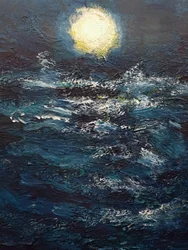 Vollmond über dem Meer
