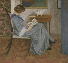 Leser in Blau, um 1908