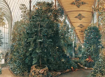 Innenansicht des Palmenhauses des Schlosses Lednice