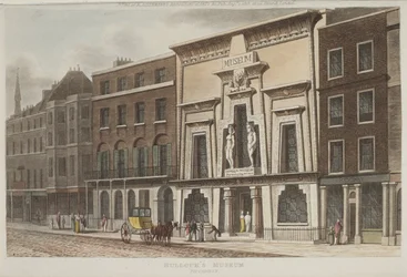 Ansicht des Bullocks Museums, besser bekannt als die Egyptian Hall, in Piccadilly, 1815