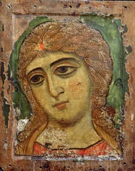 Erzengel Gabriel (Engel mit goldenem Haar), russische Ikone, 12. Jahrhundert