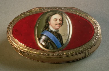 Schnupftabakdose mit Miniaturporträt von Peter dem Großen, 1727 (Gold)