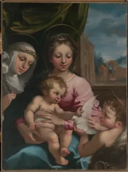 Jungfrau und Kind mit dem jungen Johannes dem Täufer und der heiligen Katharina von Siena