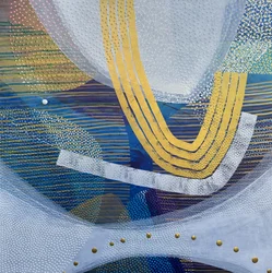 Schimmerndes Blau-Gold Abstrakt