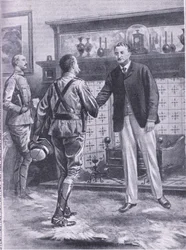 Als Kimberley von French befreit wurde. General French und Cecil Rhodes, Illustration aus Cassells Romance of Famous Lives, ca. 1940