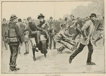 Schlittschuhlaufen auf der Serpentine (Gravur)