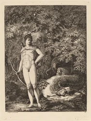 Apollo mit einem Bogen und Drache