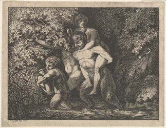 Satyrfamilie, unterwegs, 18. Jahrhundert