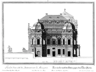 Aufriss der östlichen Seitenfassade