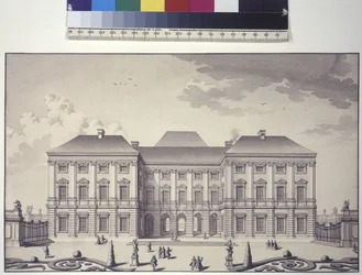 Vorderansicht der Gartenfassade des Liechtensteinpalastes in Rossau