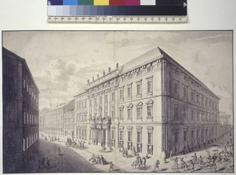 Ganzseitig: Schrägansicht des Kaunitz-Liechtenstein Stadtpalais