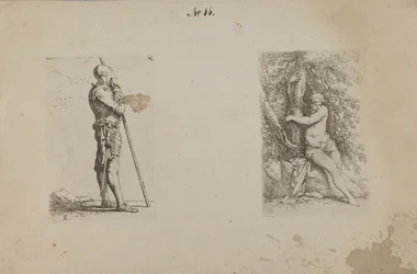 (Figurinenserie) Gepanzerter Mann, Speer haltend