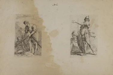 (Figurenserie) Mann mit schwerem Seil