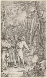 Diogenes wirft seine Schale weg