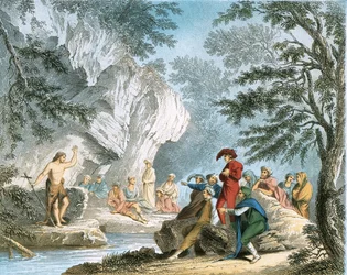 Johannes der Täufer predigt in der Wüste