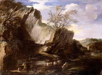 Felsige Landschaft mit Hirten und Vieh, 1625-1673