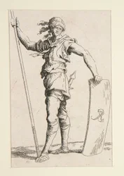 Soldat mit Lanze und Schild
