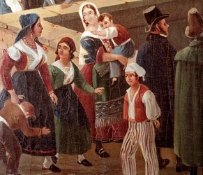 Traditionelle neapolitanische Kostüme: einfache Leute (Detail)