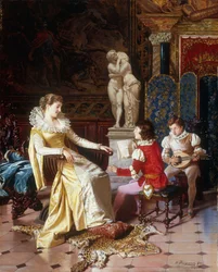 Isabella Orsini hört den Söhnen des Tasso zu