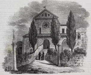 Abtei Casamari, Veroli, Latium, Italien, Lithographie von Salvatore Puglia aus Poliorama Pittoresco, Nr. 47, 1. Juli