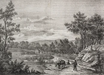 Mineralquellen im Wald von Acerra, Kampanien, Italien, Lithographie von Salvatore Puglia aus Poliorama Pittoresco, Nr. 5, 7. September