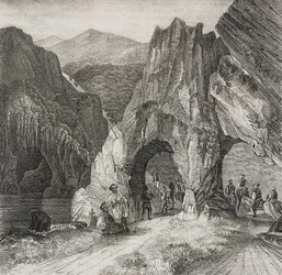 Ansicht auf dem Balkan, Lithographie von Salvatore Puglia aus Poliorama Pittoresco, Nr. 13, 2. November