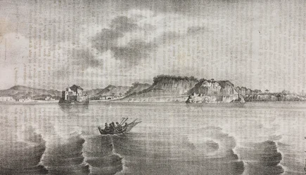 Ansicht von Posillipo von der Coroglio-Straße, Kampanien, Italien