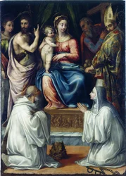 Die Jungfrau mit den Heiligen Christina von Bolsena, Johannes der Täufer, Philipp, Nikolaus..., 1540