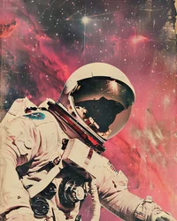 Astronaut Rote Nebel
