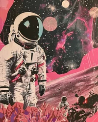 Kosmischer Pinker Astronaut