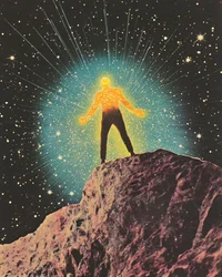 Erleuchteter Mann Kosmische Nacht