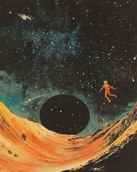Schwebender Astronaut Wüstenplanet