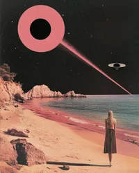 Rosa UFO Strandnacht