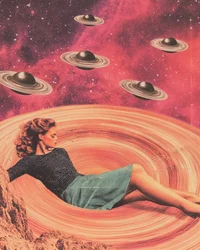Retro kosmische Frau