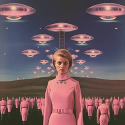 Retro rosa Alien Invasion