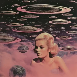 Surrealer rosa Weltraumtraum