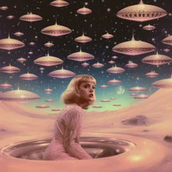 Vintage Sci-Fi Begegnung