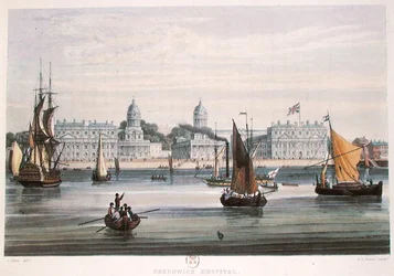 Greenwich Hospital, graviert von R.G. Reeve 1828