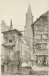 Die Rue Mercière und die Westfassade des Straßburger Münsters